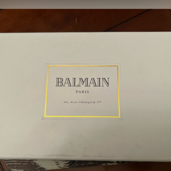 *Balmain* PRISTINE Leather Trimmed Pink Jacquard Canvas Monogram Crossbody - Picture 12 of 13